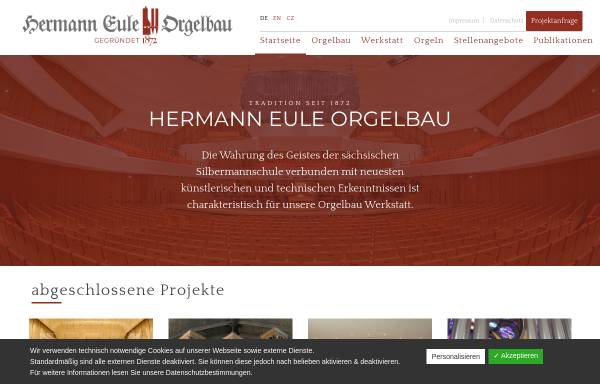 Vorschau von www.euleorgelbau.de, Hermann Eule Orgelbau
