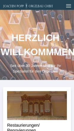 Vorschau der mobilen Webseite popp-orgelbau.de, J. Popp Orgelbau