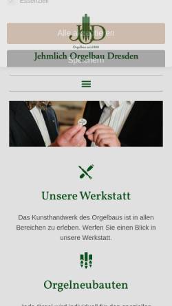 Vorschau der mobilen Webseite www.jehmlich-orgelbau.de, Jehmlich Orgelbau Dresden GmbH