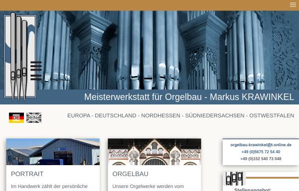 Vorschau von www.orgelbau-krawinkel.de, Krawinke, Elmar, Trendelburg-Deisel