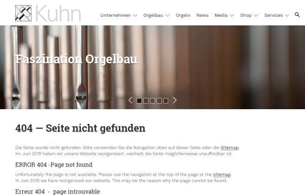 Vorschau von www.orgelbau.ch, Orgelbau Kuhn, Männedorf