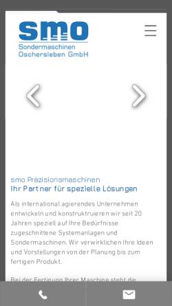 Vorschau der mobilen Webseite www.smo-gmbh.de, Sondermaschinen Oschersleben GmbH