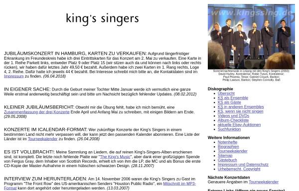 Vorschau von www.kingssing.de, King's Singers