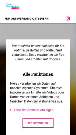 Vorschau der mobilen Webseite ostbevern.freie-demokraten.de, FDP Ostbevern