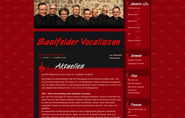 Vorschau von www.saalfelder-vocalisten.de, Saalfelder Vocalisten