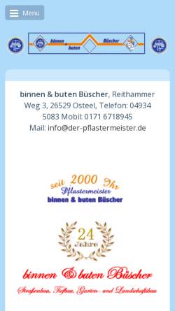 Vorschau der mobilen Webseite www.der-pflastermeister.de, binnen & buten Büscher