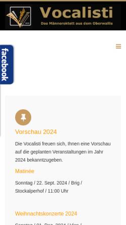 Vorschau der mobilen Webseite www.vocalisti.ch, Vocalisti