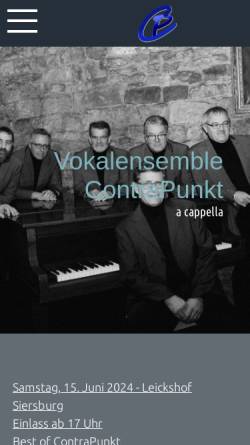 Vorschau der mobilen Webseite www.vokalensemble-contrapunkt.de, Vokalensemble ContraPunkt