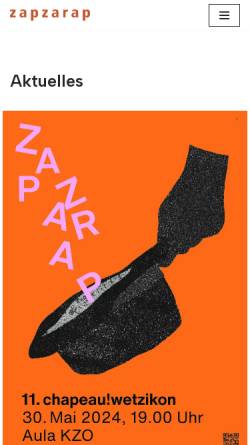 Vorschau der mobilen Webseite www.zapzarap.ch, Zapzarap