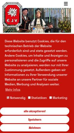 Vorschau der mobilen Webseite www.jodler.ch, Jodlerklub Herzogenbuchsee (BE)