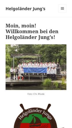Vorschau der mobilen Webseite www.helgolaender-jungs.de, Helgoländer Jung's