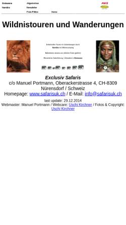Vorschau der mobilen Webseite www.safarisuk.ch, Exclusiv Safaris UK GmbH