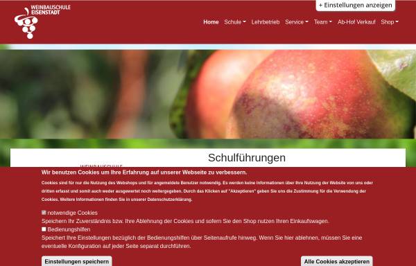 Vorschau von www.weinbauschule.at, Landwirtschaftliche Fachschule Eisenstadt