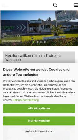 Vorschau der mobilen Webseite trotronic.at, Firma Trotronic