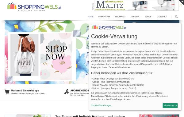 Vorschau von www.shoppingwels.at, Wels - die virtuelle Einkaufsstadt