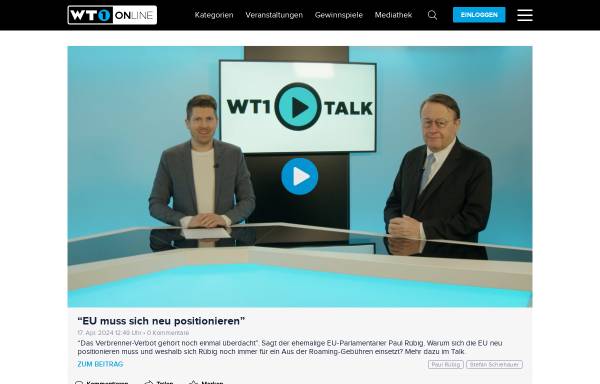 Vorschau von www.wt1.at, WT1 Privat-TV Wels