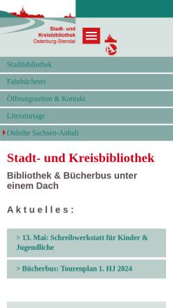 Vorschau der mobilen Webseite bibliothek.osterburg.de, Stadtbibliothek Osterburg
