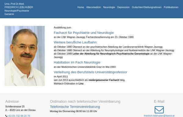 Vorschau von www.leblhuber.at, Univ. Doz. Dr. Friedrich Leblhuber