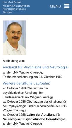 Vorschau der mobilen Webseite www.leblhuber.at, Univ. Doz. Dr. Friedrich Leblhuber