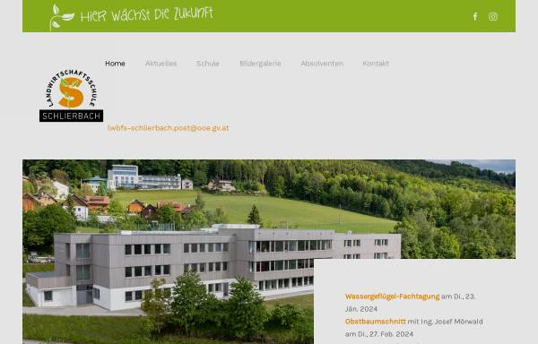 Vorschau von www.landwirtschaftsschule.at, Landwirtschaftliche Berufs- und Fachschule Schlierbach