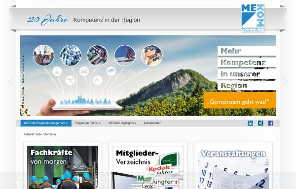 Vorschau von www.mekom-regionalmanagement.de, Mekom Regionalmanagement