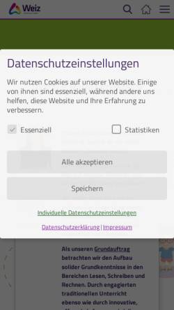 Vorschau der mobilen Webseite vsw.weiz.at, Volksschule Weizberg