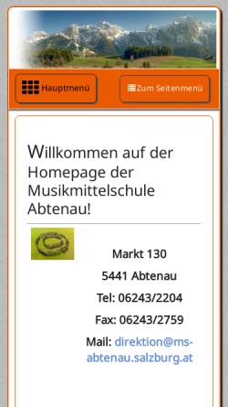 Vorschau der mobilen Webseite www.hs-abtenau.salzburg.at, Hauptschule