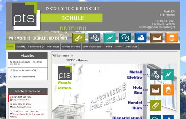 Vorschau von www.pts-abtenau.salzburg.at, Polytechnische Schule