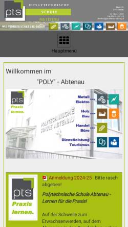 Vorschau der mobilen Webseite www.pts-abtenau.salzburg.at, Polytechnische Schule