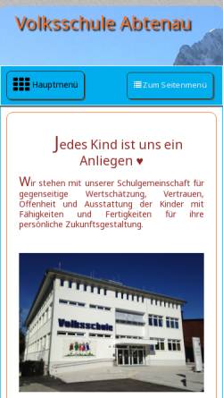 Vorschau der mobilen Webseite www.vs-abtenau.salzburg.at, Volksschule Abtenau