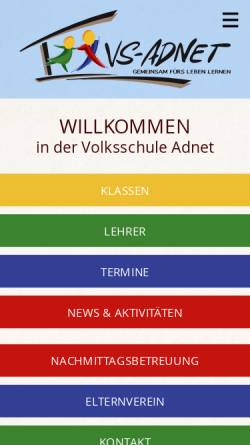 Vorschau der mobilen Webseite www.vs-adnet.salzburg.at, Volksschule