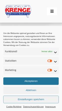 Vorschau der mobilen Webseite www.druckluft-krenge.de, Druckluft Krenge GmbH