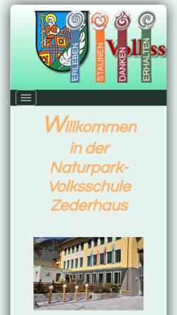 Vorschau der mobilen Webseite www.vs-zederhaus.salzburg.at, Volksschule