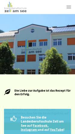 Vorschau der mobilen Webseite www.lbs-zell.salzburg.at, Landesberufsschule Zell am See