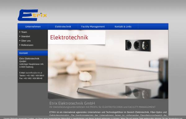 Vorschau von www.e-trix.at, Etrix Elektrotechnik - Fiberoptics GmbH