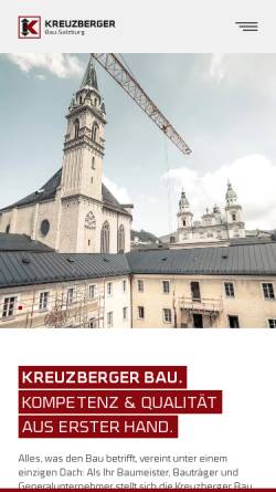Vorschau der mobilen Webseite www.kreuzberger-bau.at, Kreuzberger Bau GmbH