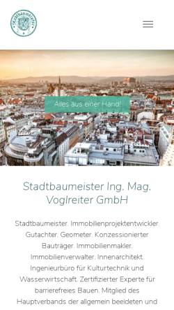 Vorschau der mobilen Webseite www.stadtbaumeister.at, Stadtbaumeister Markus Voglreiter