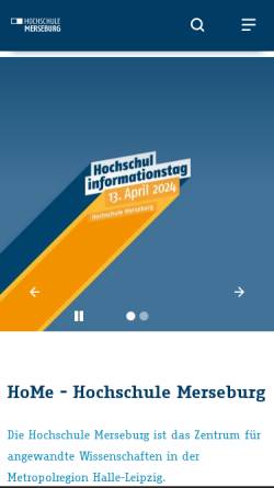 Vorschau der mobilen Webseite www.hs-merseburg.de, Hochschule Merseburg