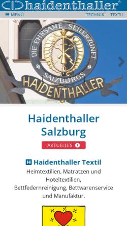 Vorschau der mobilen Webseite www.haidenthaller.at, Haidenthaller