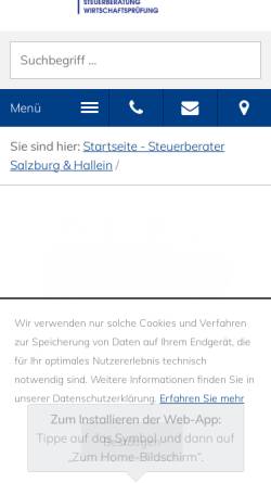 Vorschau der mobilen Webseite www.beraten-steuern-gewinnen.at, Höllermeier Schaller & Partner