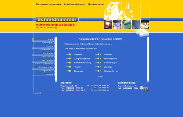 Vorschau von www.aufsperrnotdienst.at, Schmidhammer Aufsperrnotdienst
