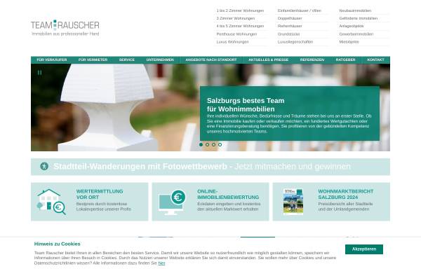 Vorschau von www.team-rauscher.at, Team Rauscher Immobilien Salzburg