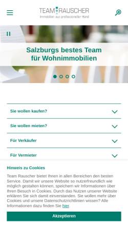 Vorschau der mobilen Webseite www.team-rauscher.at, Team Rauscher Immobilien Salzburg