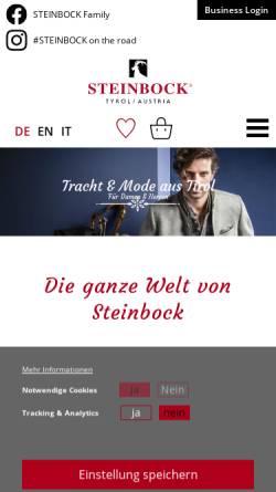 Vorschau der mobilen Webseite www.steinbock.at, Steinbock