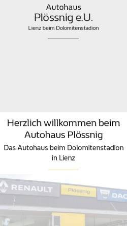 Vorschau der mobilen Webseite www.ploessnig.at, Renault Plössnig