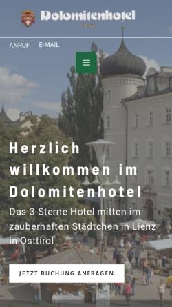 Vorschau der mobilen Webseite www.dolomitenhotel.at, Dolomitenhotel - Fam. Günther Wachtlechner