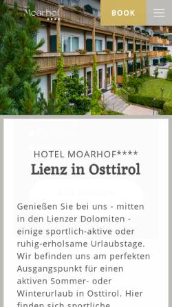Vorschau der mobilen Webseite www.hotel-moarhof.at, Ferienhotel Moarhof