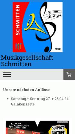 Vorschau der mobilen Webseite www.mgschmitten.ch, Musikgesellschaft Schmitten