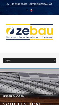 Vorschau der mobilen Webseite www.zebau.at, Zeppetzauer Bau+Zimmerei GmbH