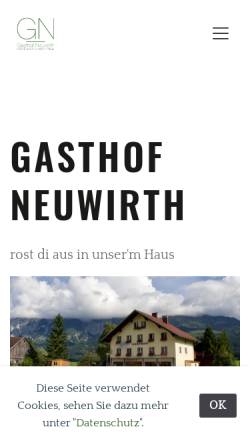 Vorschau der mobilen Webseite www.gasthof-neuwirth.at, Gasthof Neuwirth